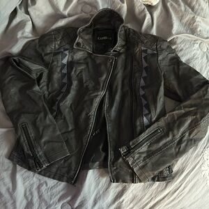 Black leather jacket